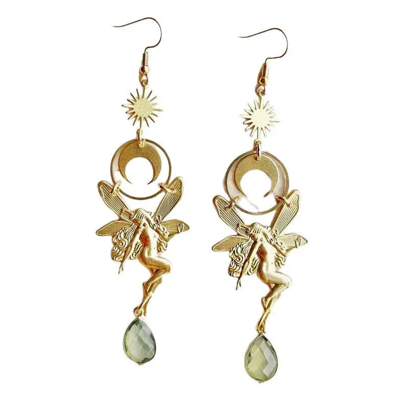 Moon fairy earrings for the fairycore aesthetic - standart / gold - earrings