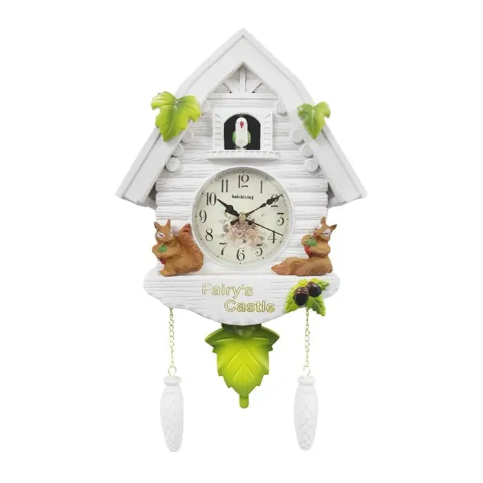 Fairycore cuckoo clock for aesthetic room decor - white