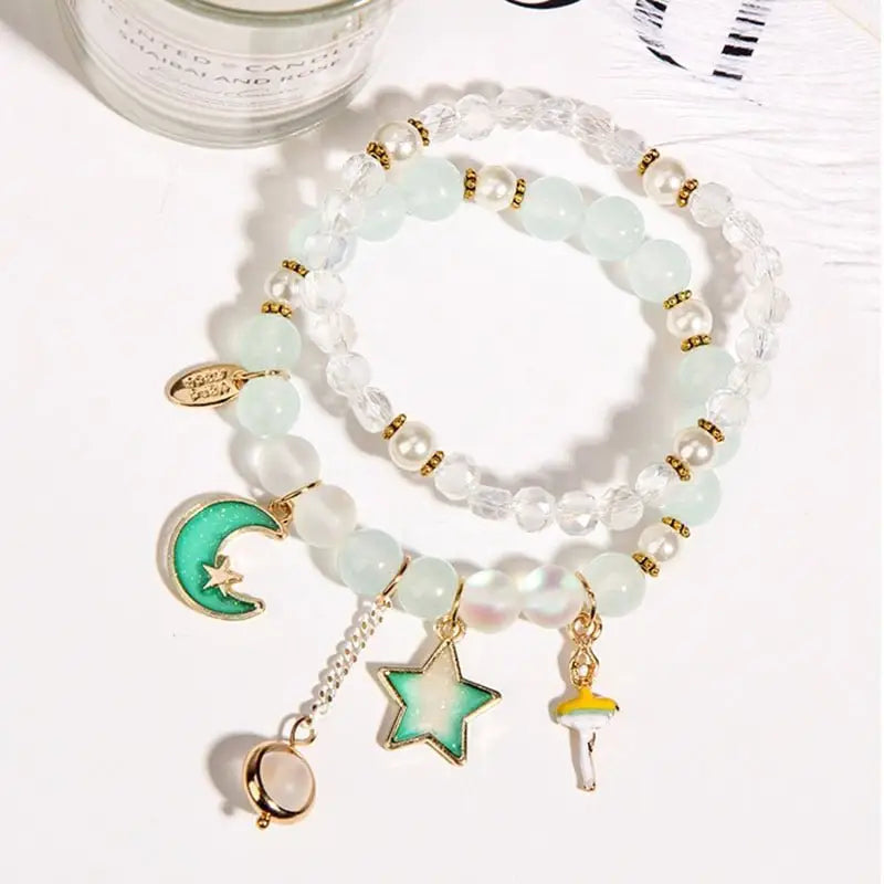 Fairycore double layer crystal bracelet for enchanting style