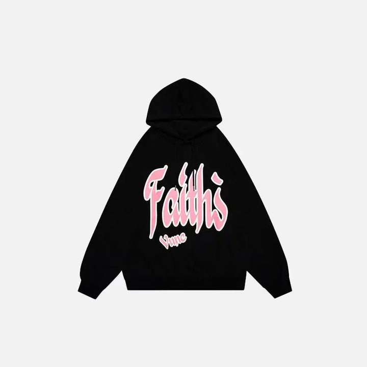 Faith graphic print hoodie y2k - black / m - hoodies