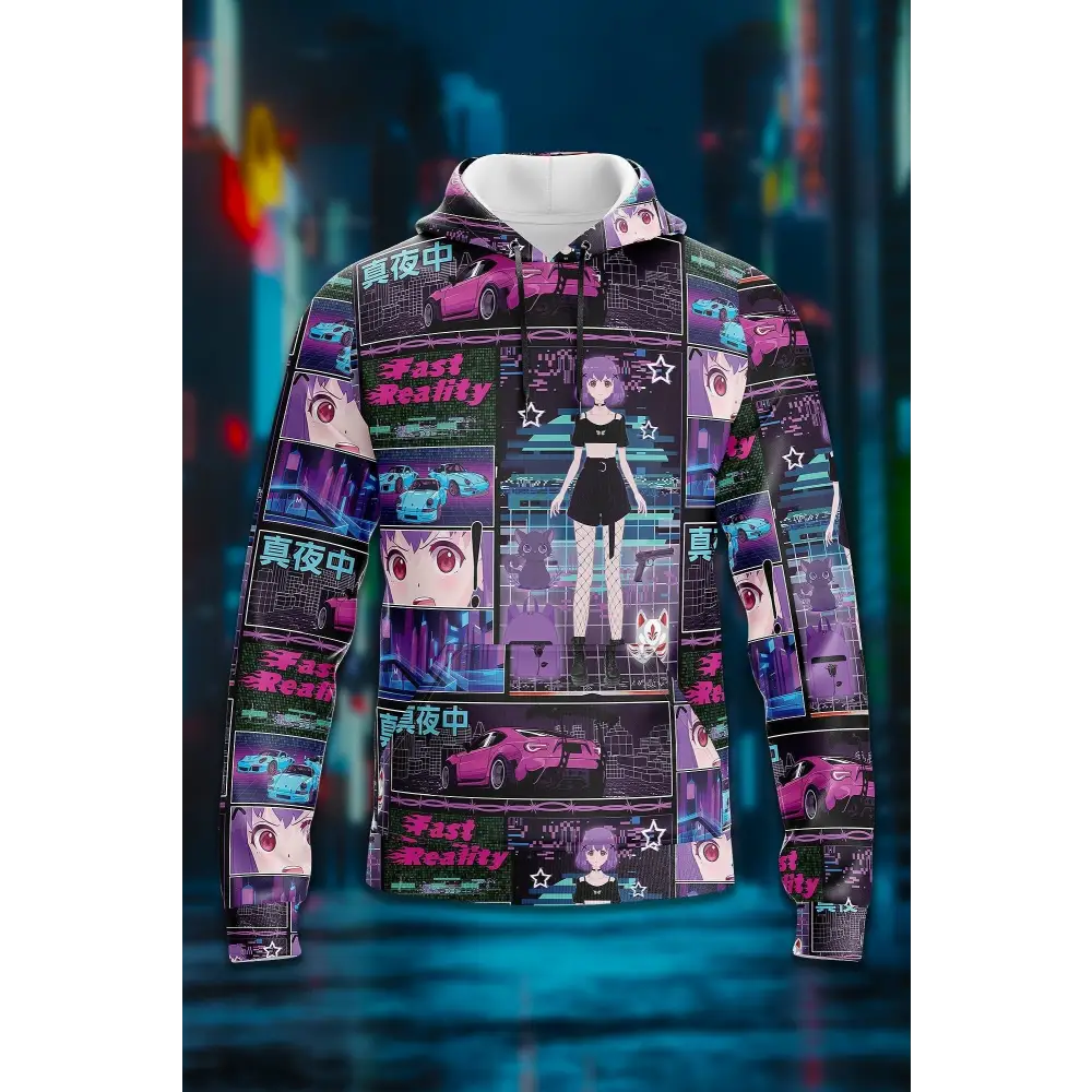 Fast reality anime hoodie