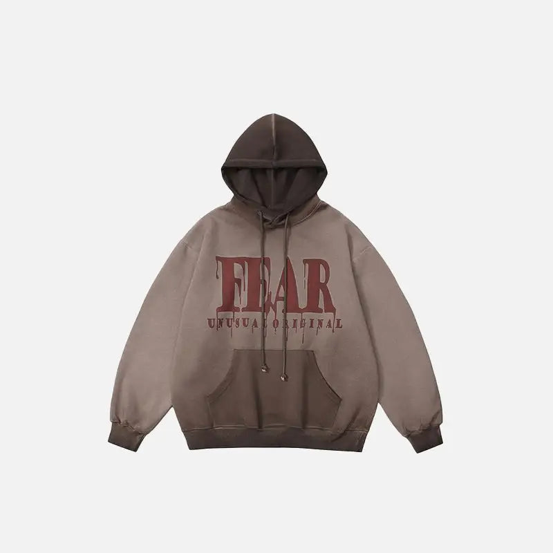 Fear washed gradient hoodie y2k - auburn / m - hoodies