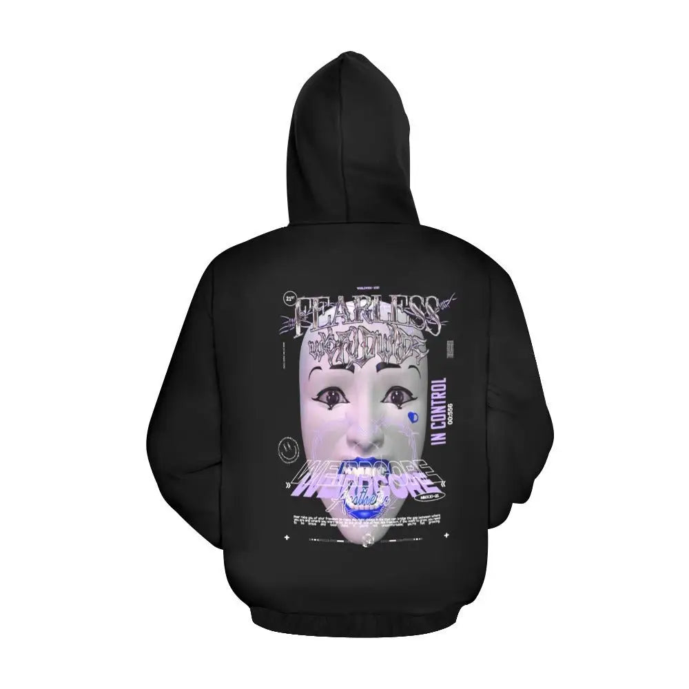 Weirdcore aesthetic hoodie with edgy graphics and abstract designs - s - all over print for men (h13)