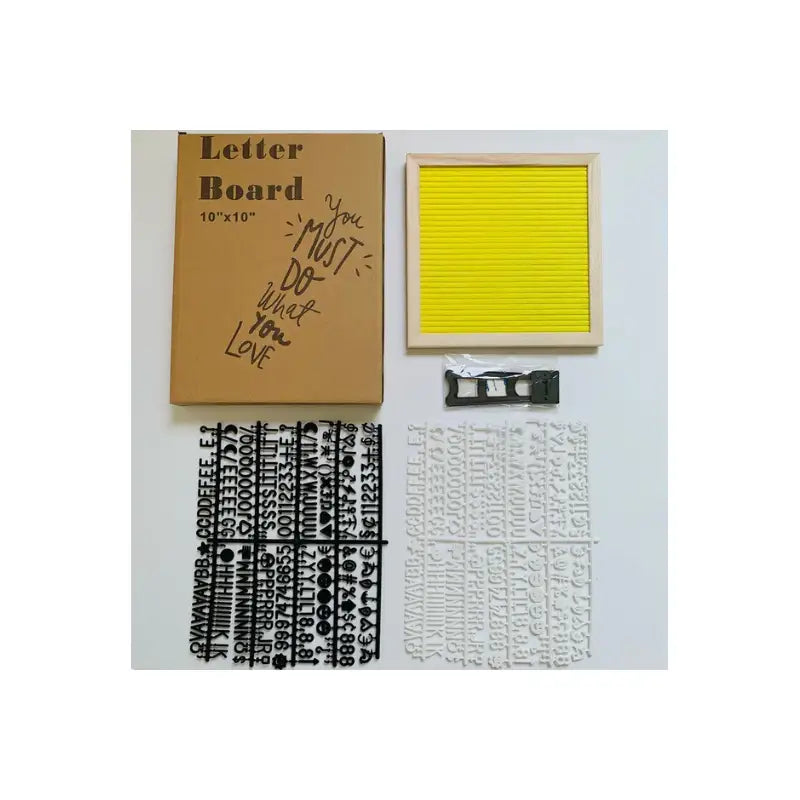 Felt letter message board for fun and creative communication - yellow