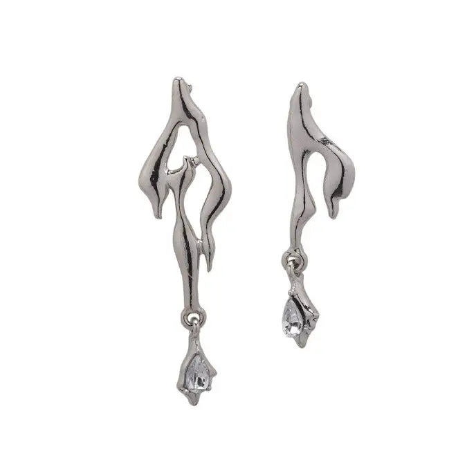 Y2k aesthetic earrings to elevate your jacket style - standart / silver - earrings