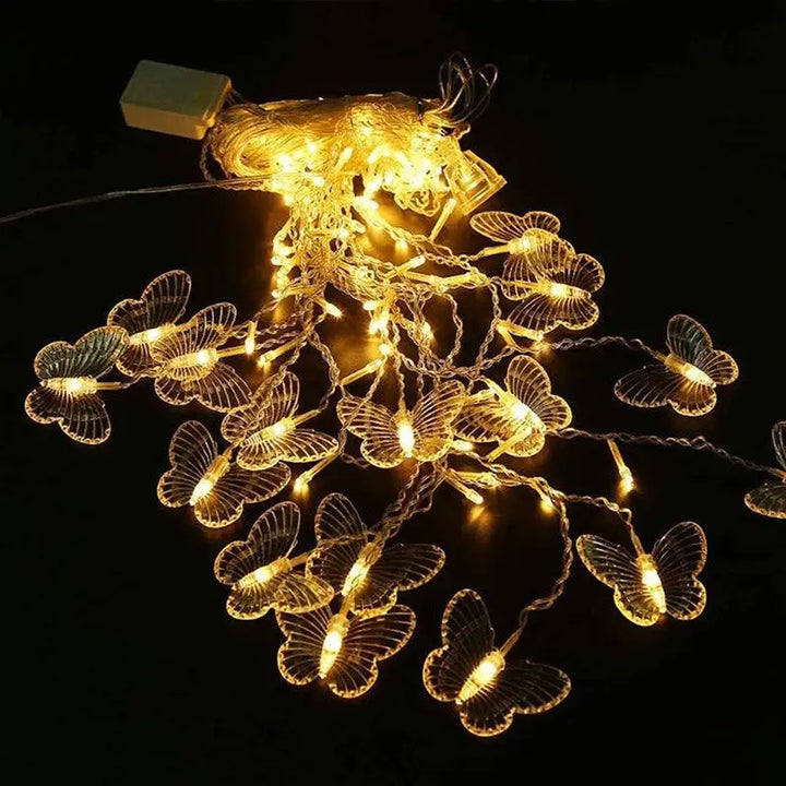 Floating butterfly string light for room ambiance and aesthetic decor - warm white / eu plug