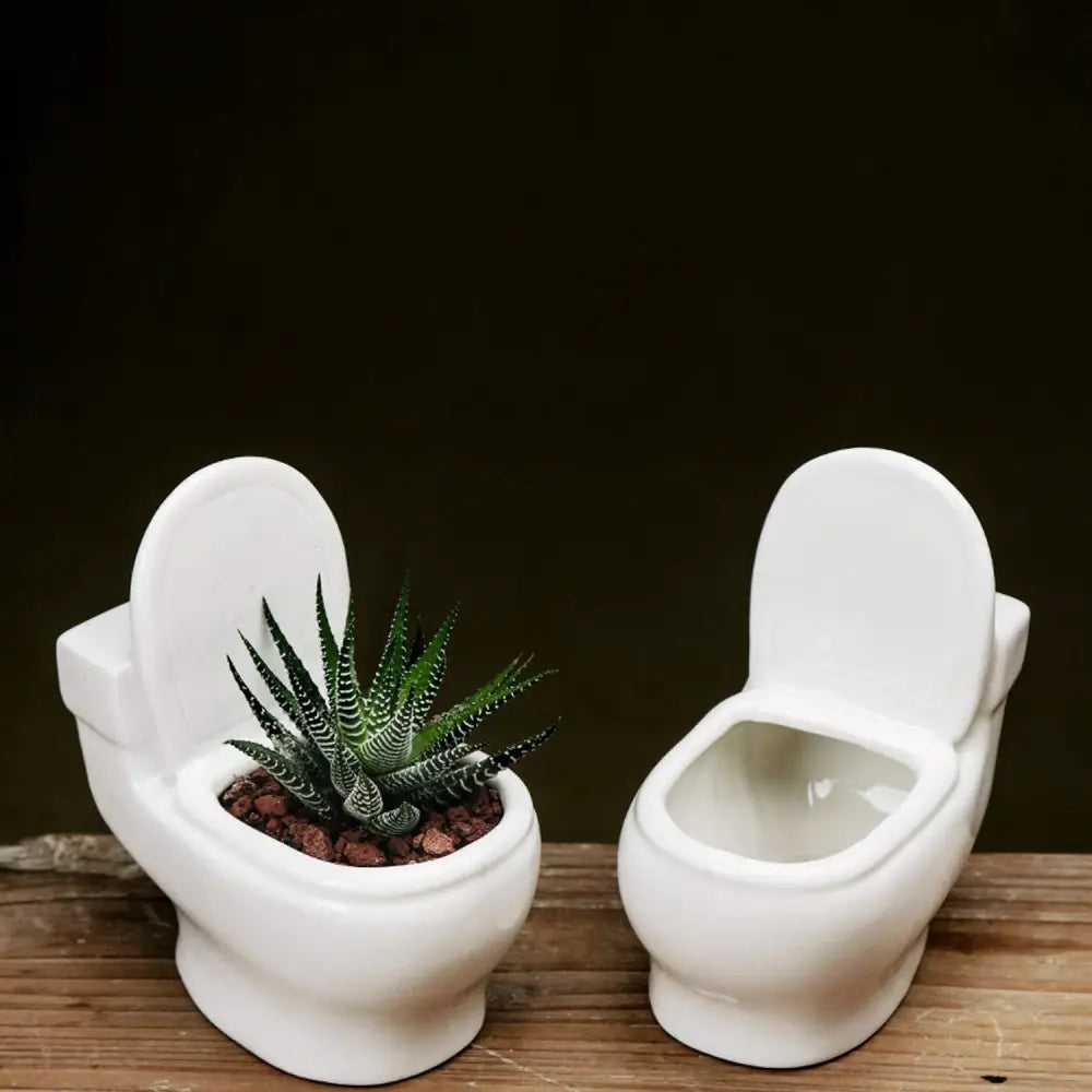 ’floraflush’ toilet-shaped planter