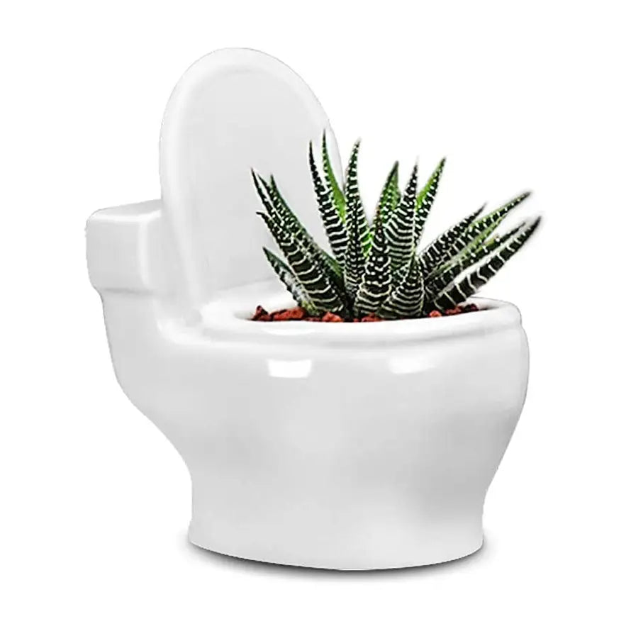 ’floraflush’ toilet-shaped planter