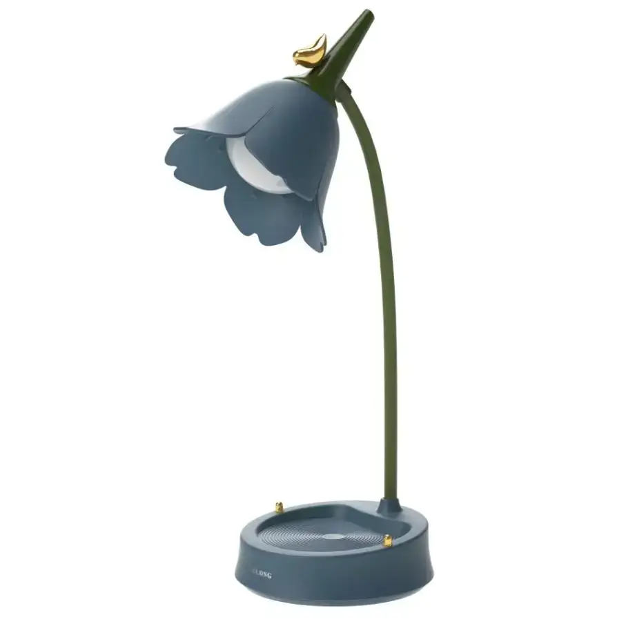 Flower desk lamp - blue