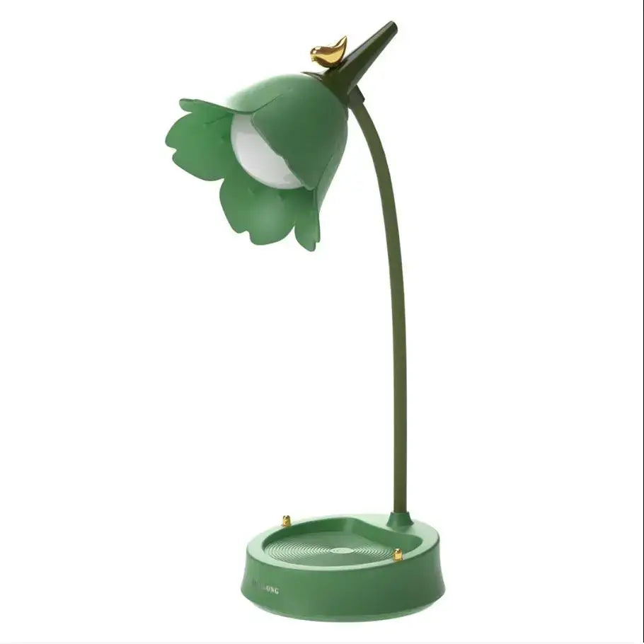 Flower desk lamp - green