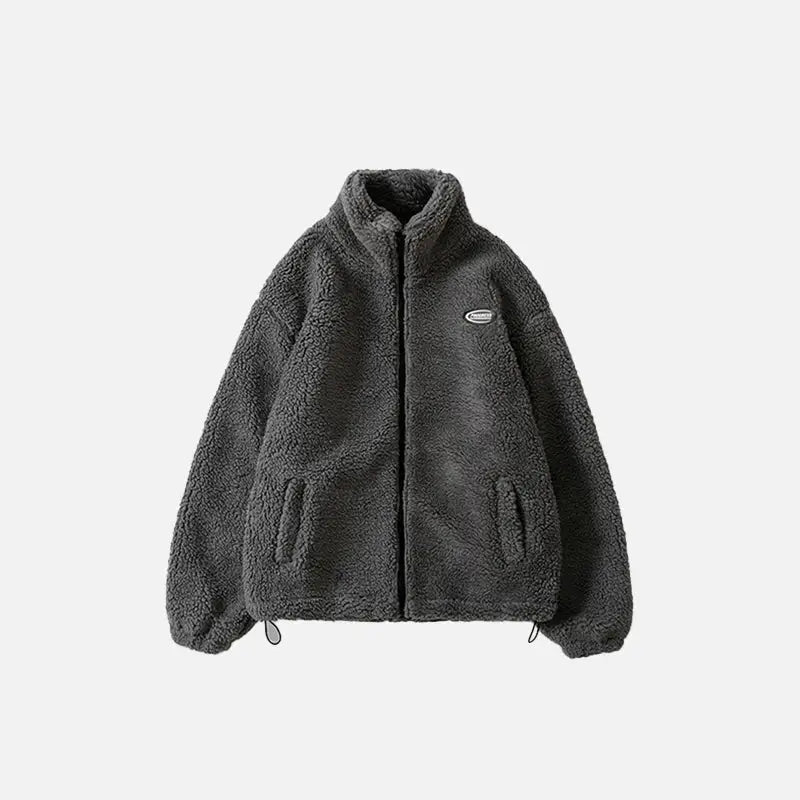 Fluffy fleece jacket y2k - gray / s - jackets
