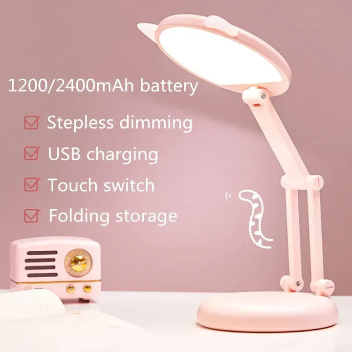 Aesthetic foldable cat lamp for study and decor - 1200mah