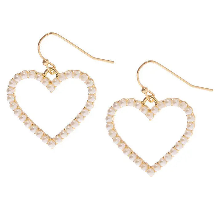 Forbidden hearts pearl hoops - standart / gold - earrings