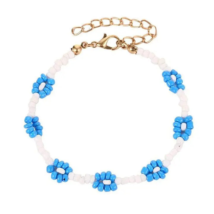 Y2k floral beaded bracelets with elastic cord for easy wear - bracelet