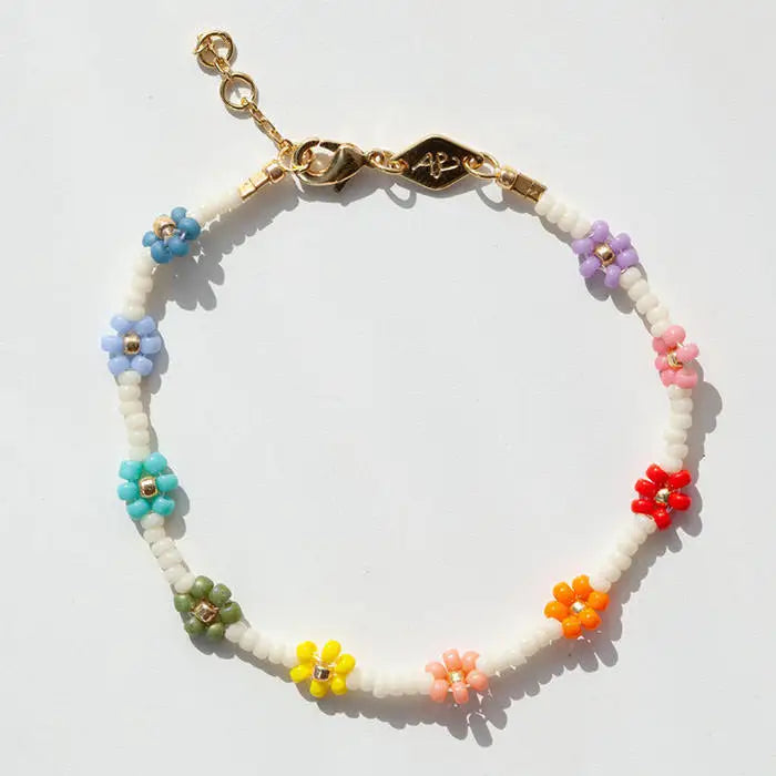 Y2k floral beaded bracelets with elastic cord for easy wear - bracelet