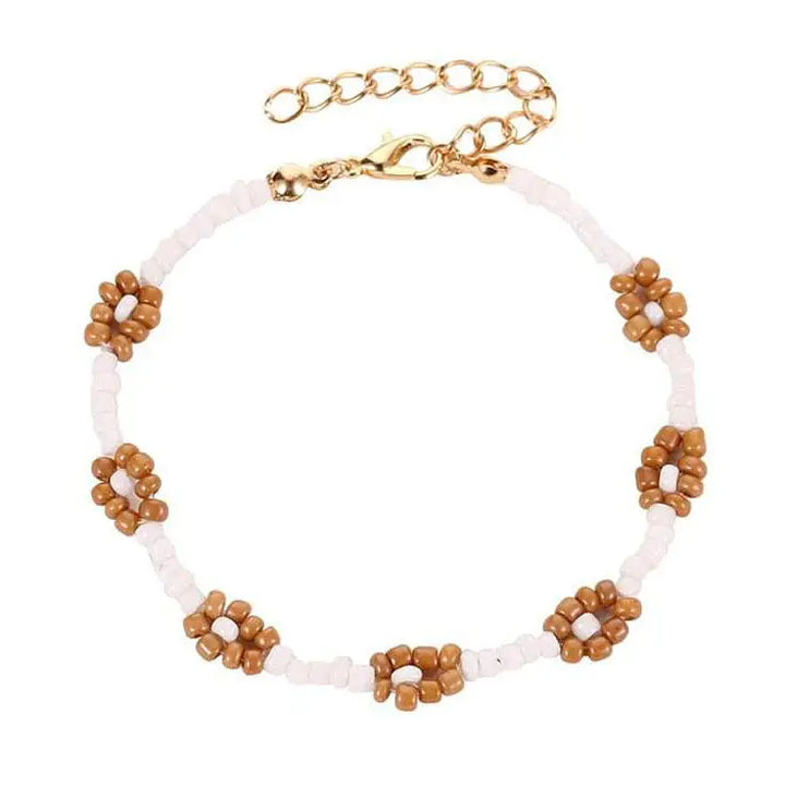 Y2k floral beaded bracelets with elastic cord for easy wear - bracelet