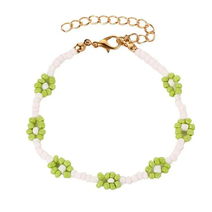 Y2k floral beaded bracelets with elastic cord for easy wear - bracelet