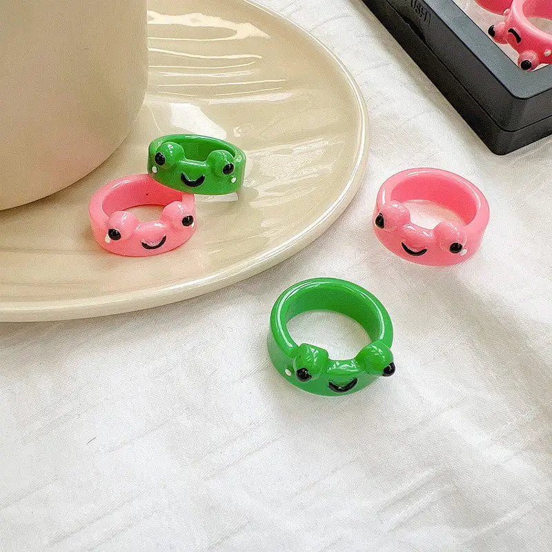 Matching frog couple rings for a cute connection - ring