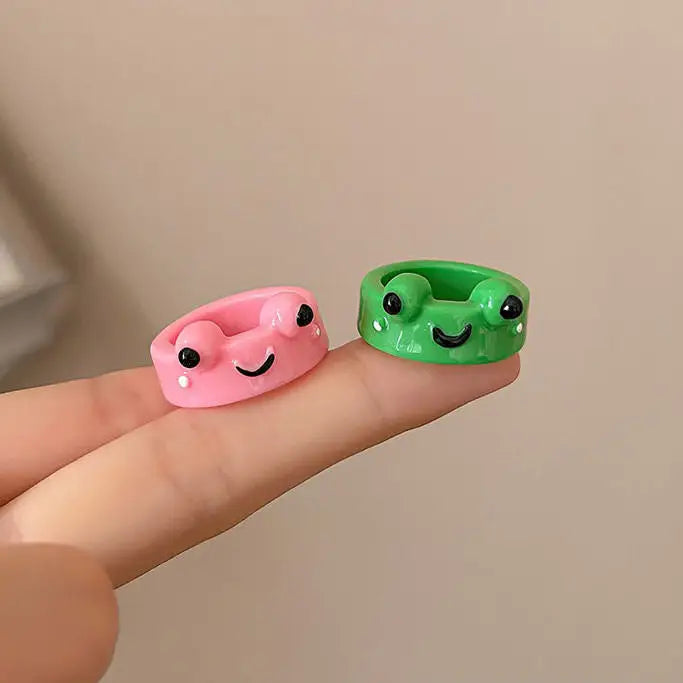 Matching frog couple rings for a cute connection - ring