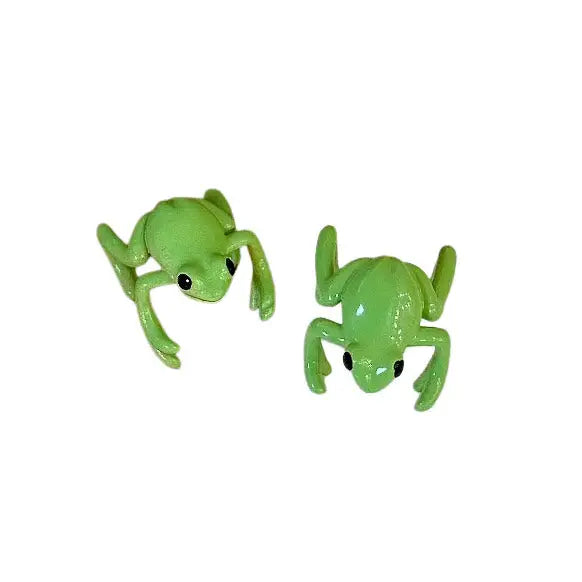 Green frog ear clip earrings y2k 2pcs set - standart / green/ 2 pcs - earrings