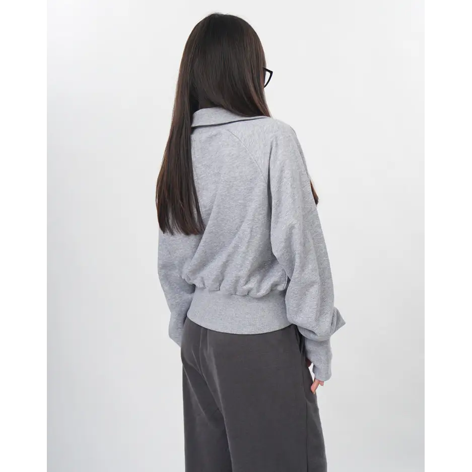 Cropped grey zip-up sweatshirt worn in lisa’s special 27th birthday vlog - hoodies