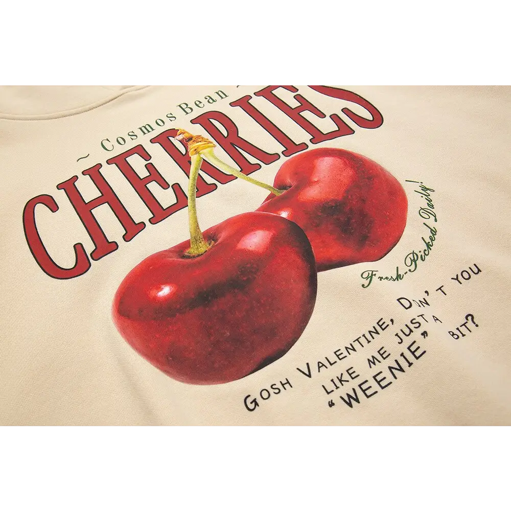 ’fruit code’ cherries print hoodie y2k - hoodies