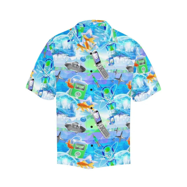 Frutiger aero hawaiian shirt embracing y2k aesthetic for men - shirt-merged design (model t58)