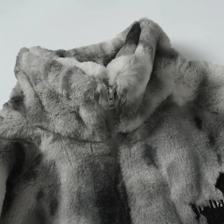 Fur letters jacket y2k - furry
