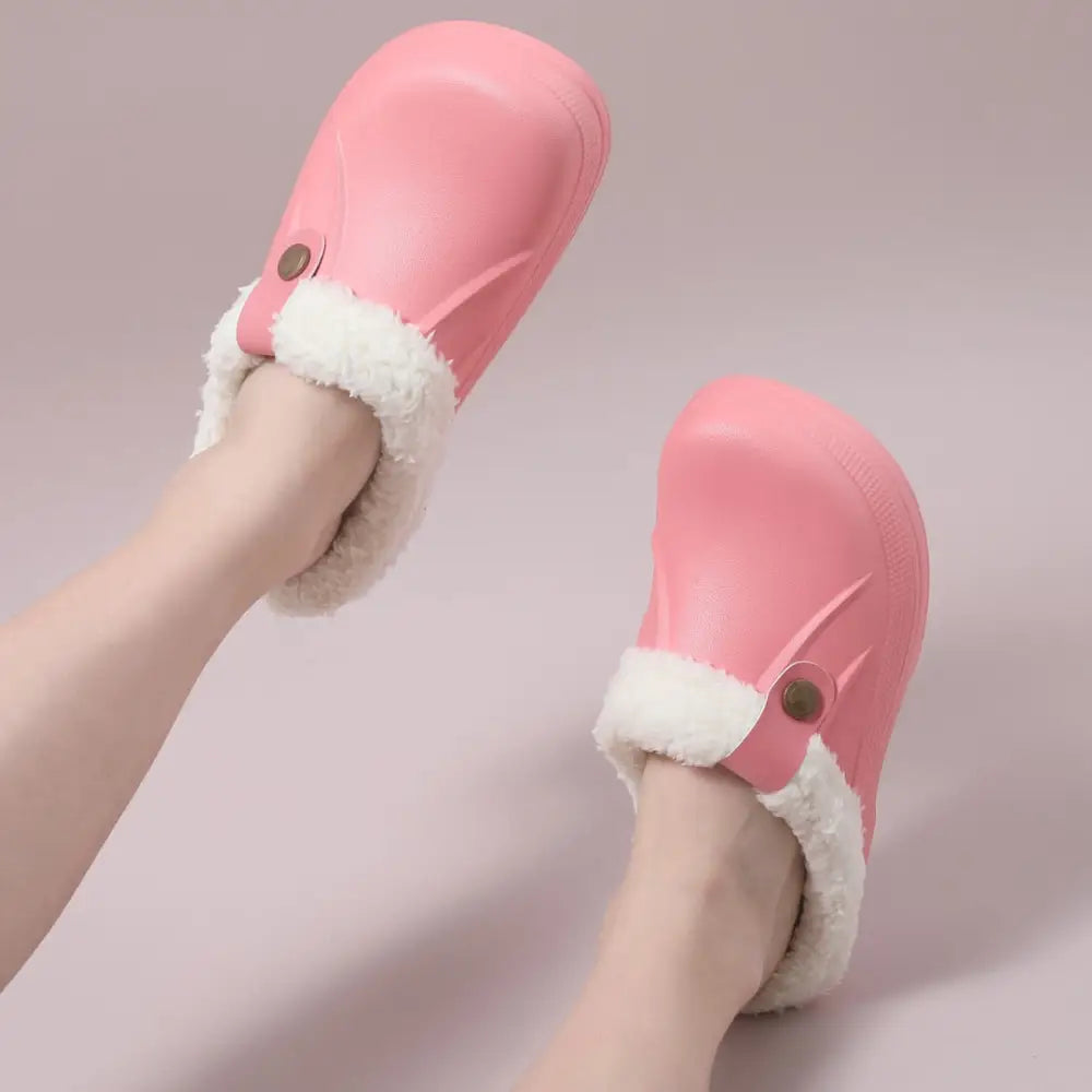 Y2k fuzzy waterproof slippers for comfort and style