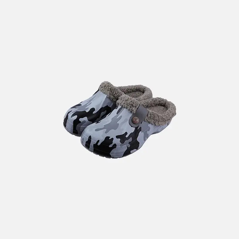 Y2k fuzzy waterproof slippers for comfort and style - camouflage / 35-36 (insole 8.6-8.8 inch)