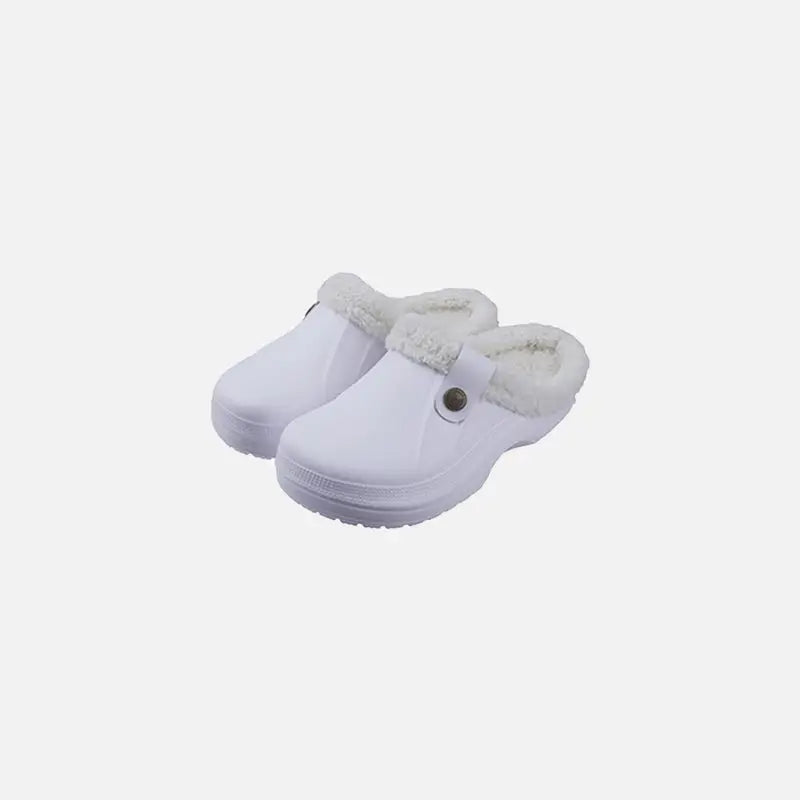 Y2k fuzzy waterproof slippers for comfort and style - white / 35-36 (insole 8.6-8.8 inch)