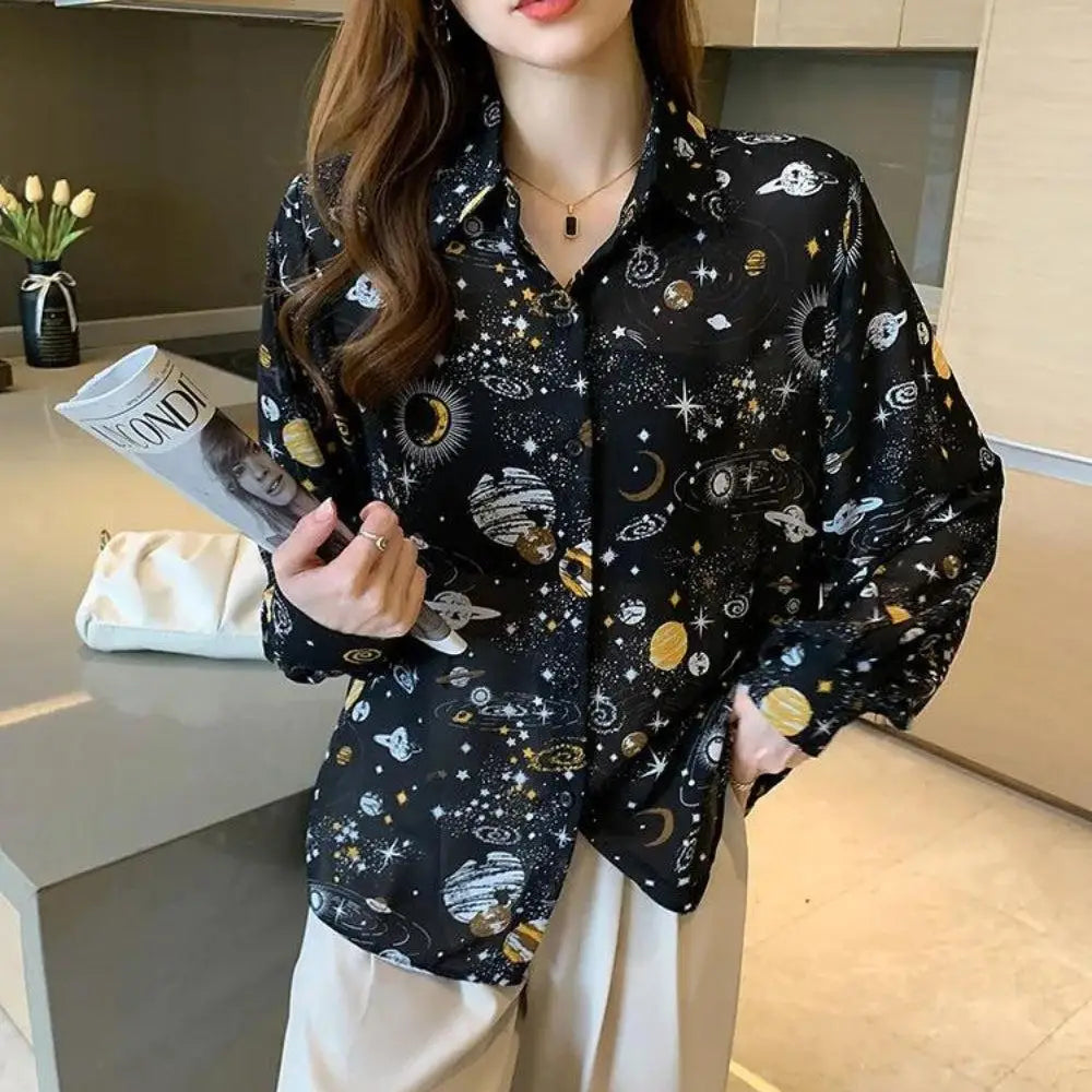 Galaxy chiffon shirt