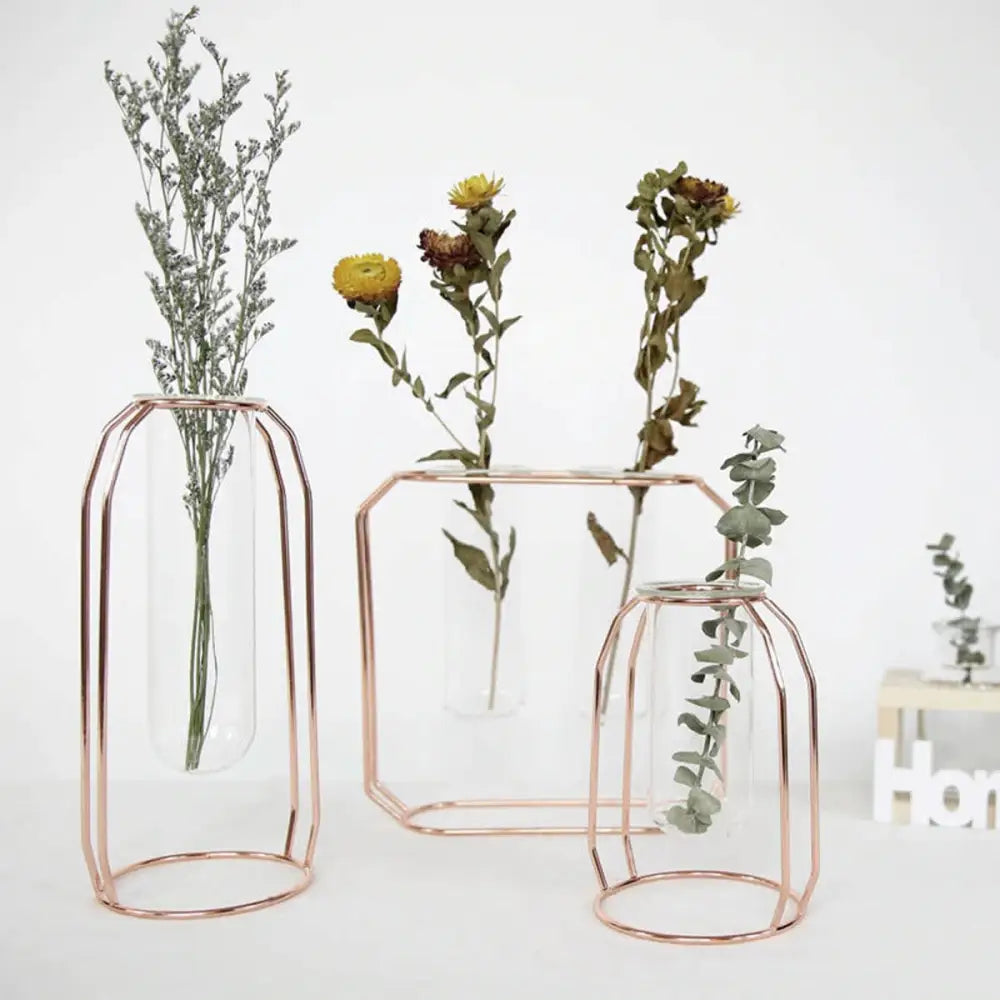 Geometric tube vase for dark academia and aesthetic decor