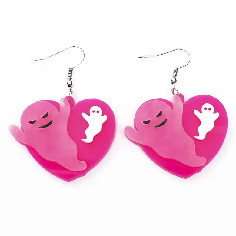 Ghost earrings - standart / pink - earrings