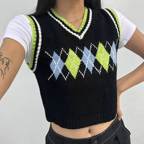 Gimme sugar argyle vest