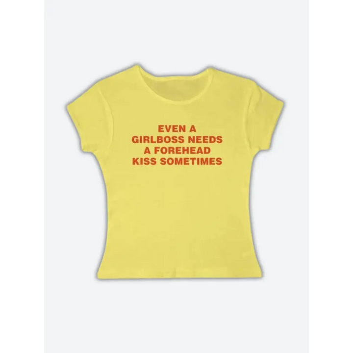 Bold y2k crop top with eye-catching print and comfortable fit - yellow / s - tee