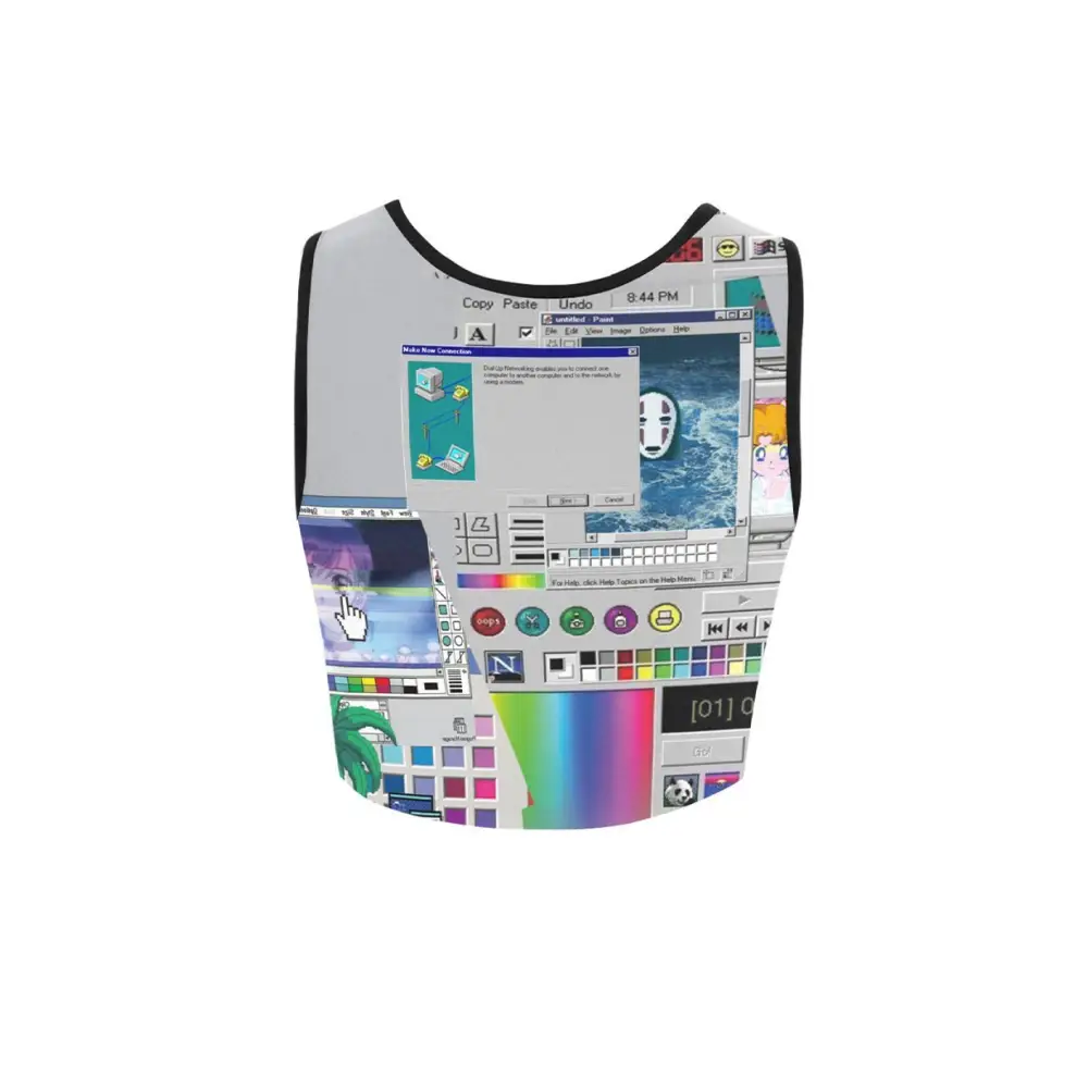 Glitchcore computer screen crop top - women’s (t42)