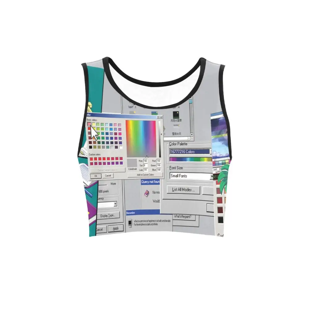 Glitchcore computer screen crop top - xs - women’s (t42)