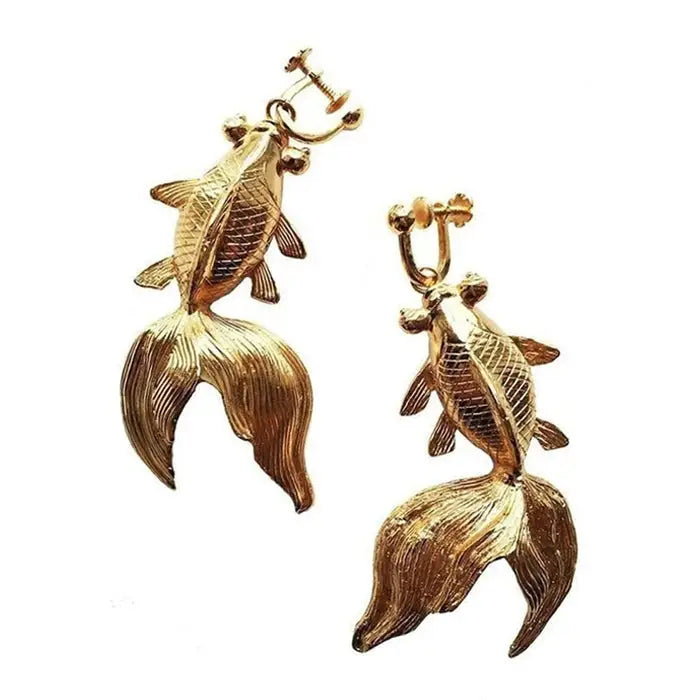 Gold fish earrings for a stylish touch to your apparel and accessories - standart / earrings