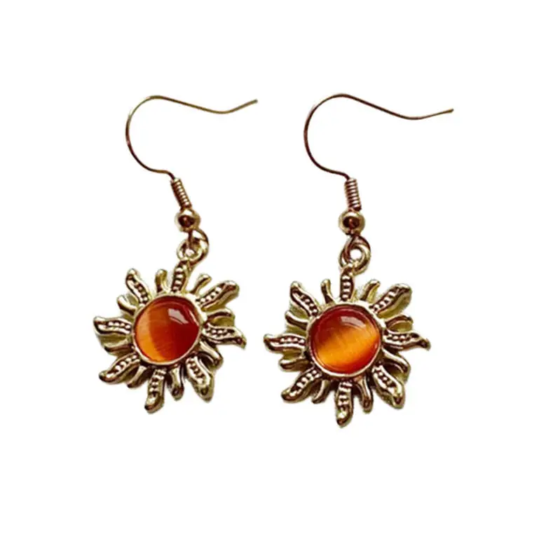 Golden hour sun earrings for a stunning aesthetic look - standart / orange - earrings