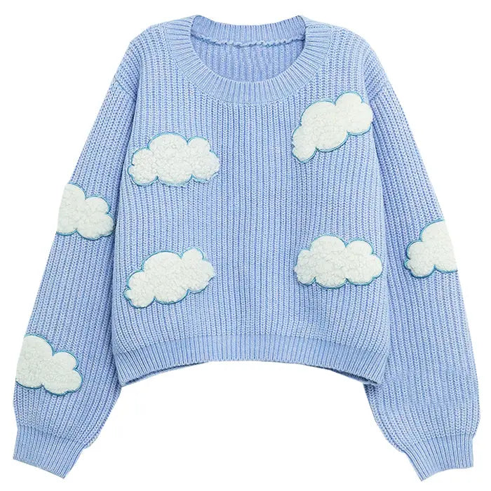 Gone dreaming cloud sweater - free size / blue - sweaters