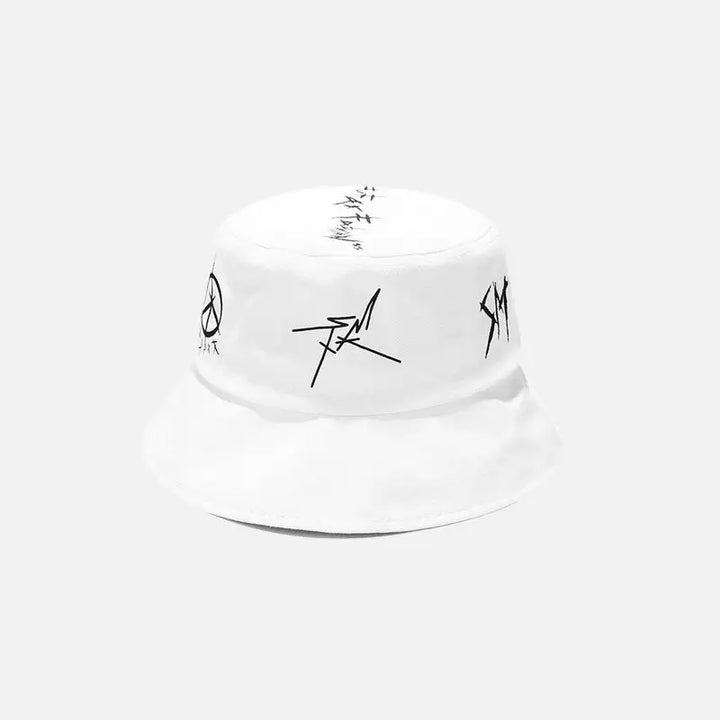 Good & evil bucket hat y2k - white - hats