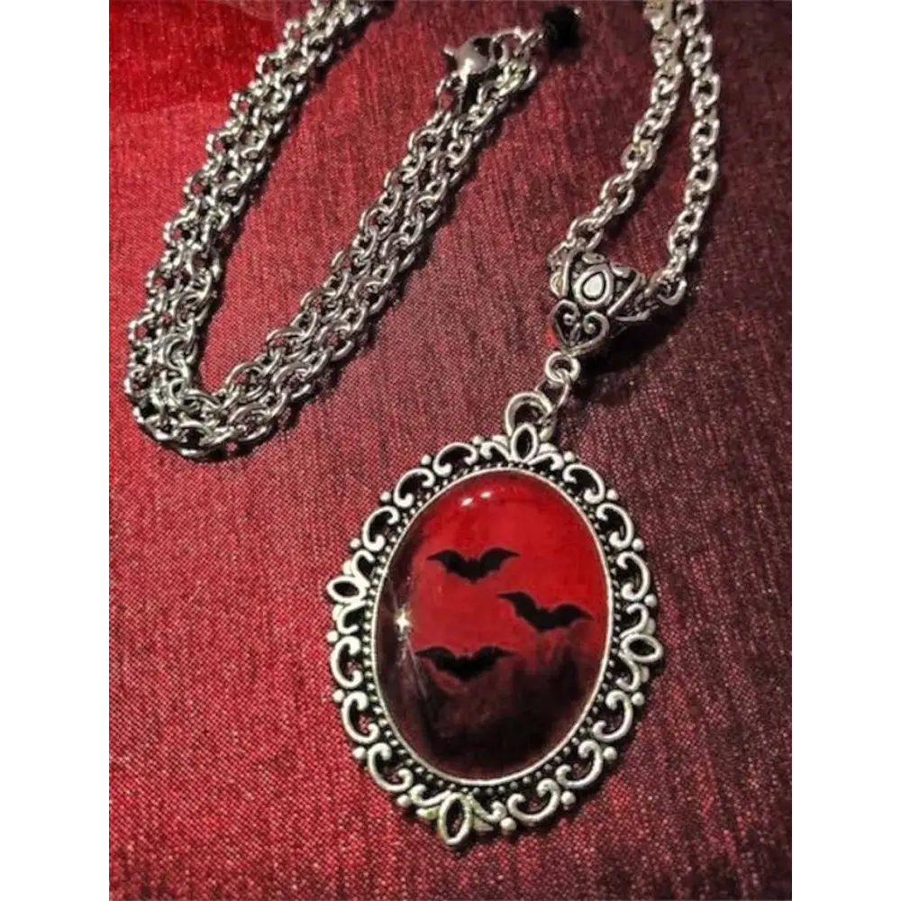 Blood dracula inspired resin necklace for y2k style jackets - one size