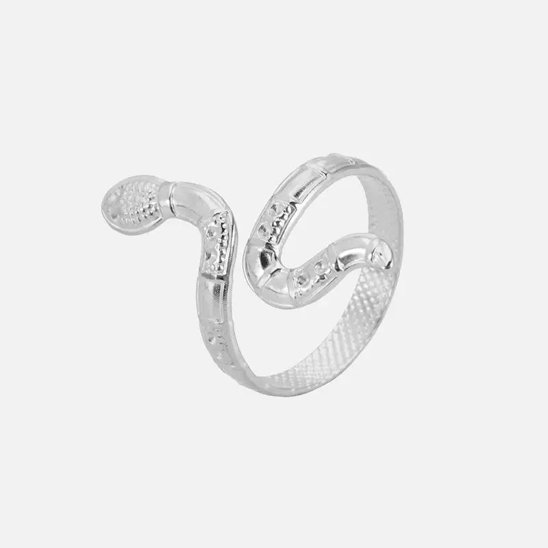 Gothic cobra snake stainless steel ring y2k - a steel / resizable - rings