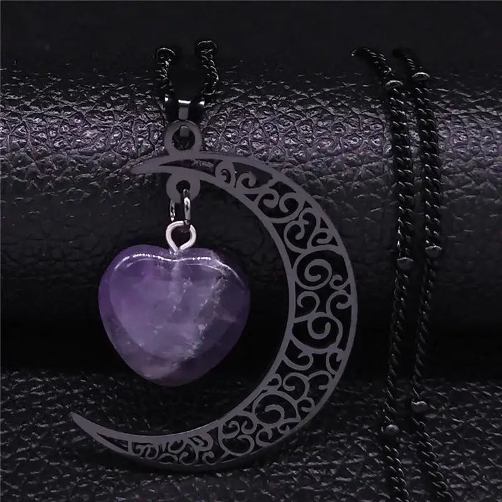 Trendy silver moon pendant necklace for women y2k style - 2