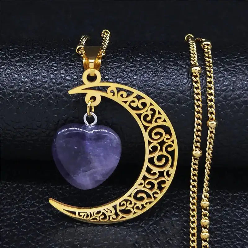 Trendy silver moon pendant necklace for women y2k style - 4