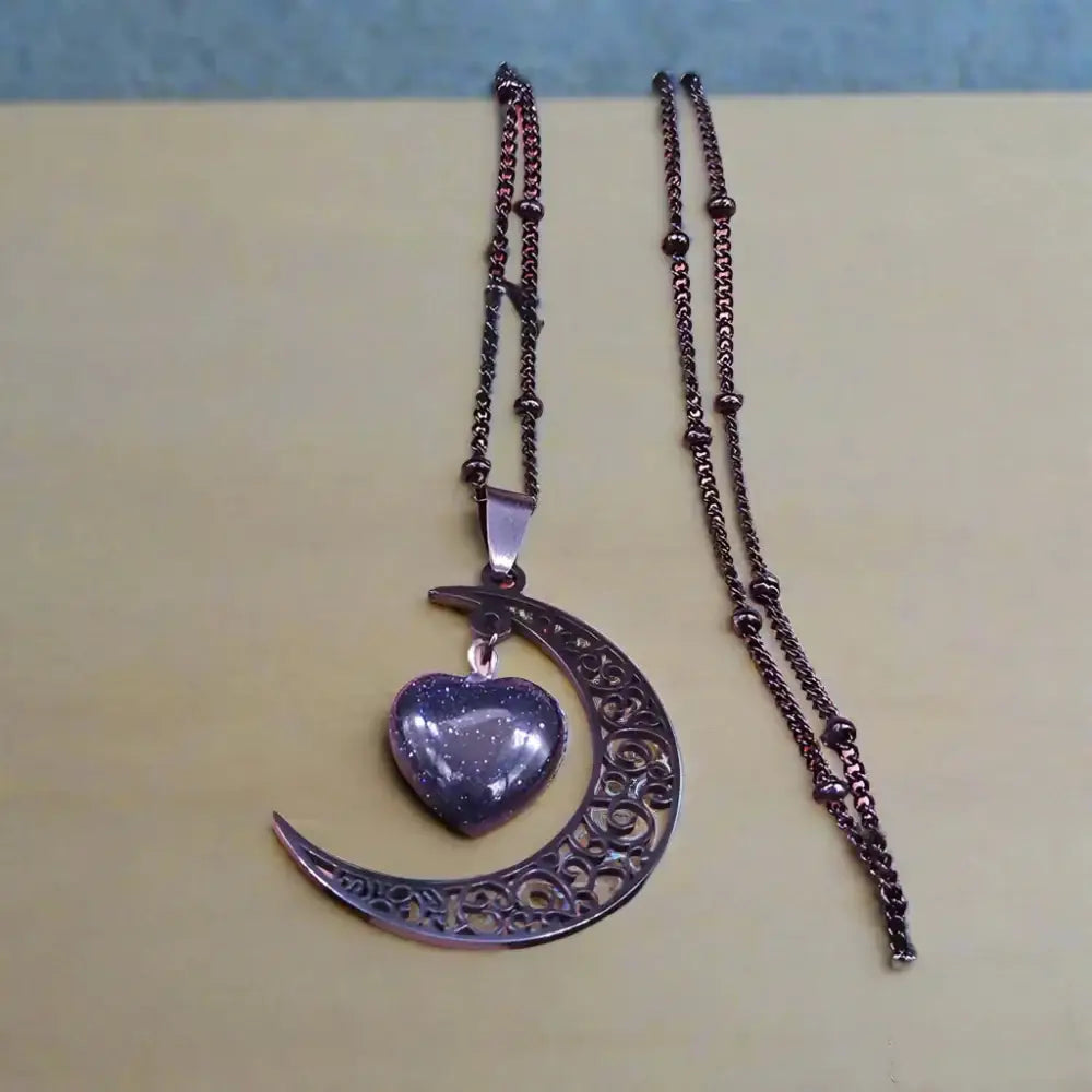 Trendy silver moon pendant necklace for women y2k style