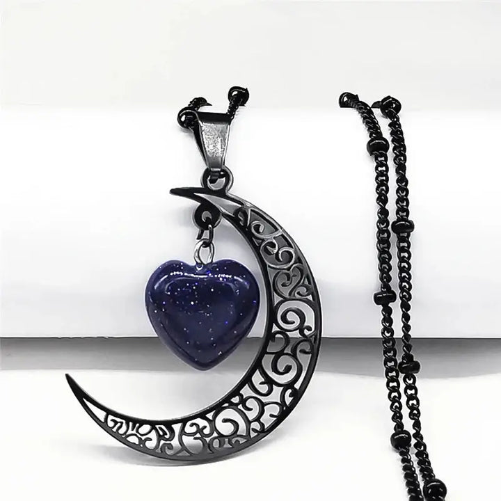 Trendy silver moon pendant necklace for women y2k style - 5