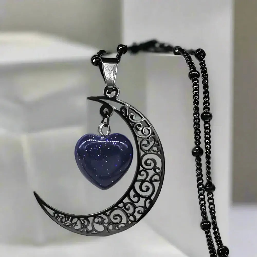 Trendy silver moon pendant necklace for women y2k style