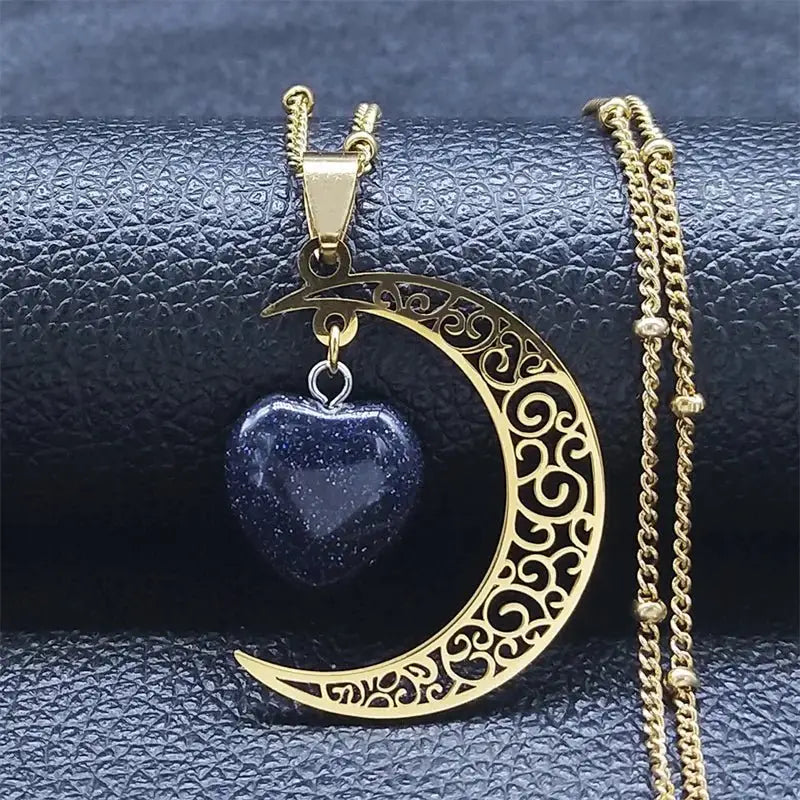 Trendy silver moon pendant necklace for women y2k style - 6